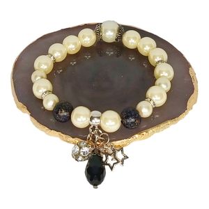 Sirencore Witchy Pearl Bracelet with Charms Grunge Y2K Dark Academia Disco Ball